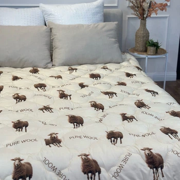 Ковдра полуторна з вовни Arda Pure Wool 21433 150х210 см бежева 5149153