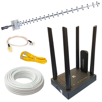 4G Wi-Fi комплект для отдалённой местности Netis N5 + Мощная антенна 21 dB