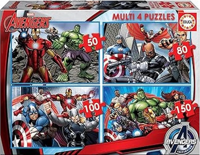 Multi puzzle 4w1 Educa Mściciele 50-80-100-150 el EDU-16331 (8412668163317)