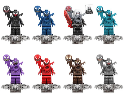 Набор фигурок Venom Веном, Carnage Карнаж, Knull Кналл, Riot Райот, Agony Агония, Phage Фейдж, Toxin Токсин 8 шт