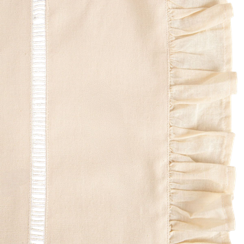 Obrus Homla Tadaro bawełniany z falbaną Beżowy 150 x 220 cm (5906496735639)
