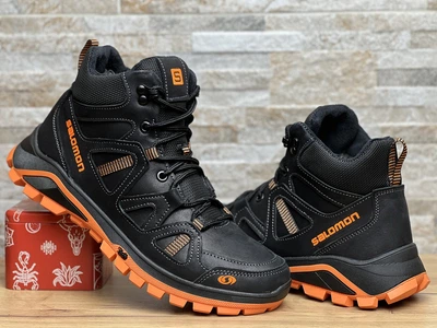 Спортивні шкіряні черевики, кросівки на хутрі Salomon Winter 42