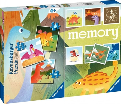 Пазл Ravensburger 3 в 1 Memory Динозаври 25/36/49 елементів 20986 (4005556209866)