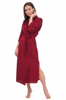 Халат женский большого размера Martelle Lingerie М-204 44 (XXL) Вишневый (MAR204024S)