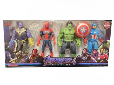 Набор фигурок Marvel Avengers Танос/Человек Паук/Халк/Капитан Америка 19 см