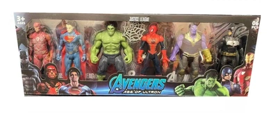Набор фигурок Marvel Бэтмен/Флэш/Человек/Паук/Халк/Капитан Америка/Супермен 15 см
