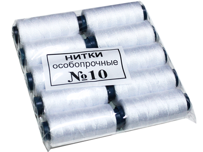 Нитки FROM FACTORY HNT №10 білі 10шт