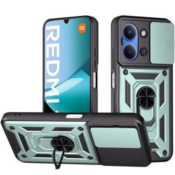 Чехол Fiji Camera Defence для Xiaomi Redmi 15C бампер с защитой камеры и подставкой Green