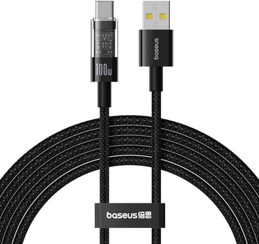 Кабель Baseus Gem Series Fast Charging Data Cable Type-C to Type-C 100W 5A 2 м Black (P10373000111-01)