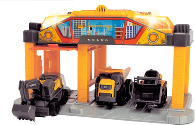 Zestaw do zabawy Dickie Toys Budowlana mikrostacja Volvo 3 pojazdy z efektem dźwiękowym i świetlnym 3725010 (4006333094125)
