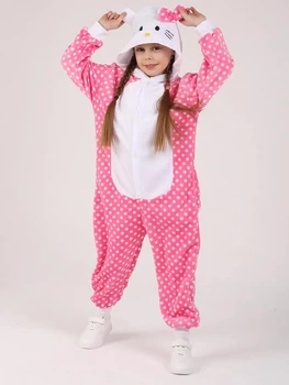 Детская пижама кигуруми Хэллоу Китти Hello Kitty Розовый Kigurumi krd0049 120 см