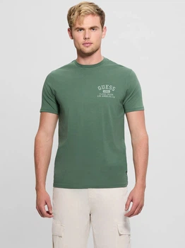 Футболка хлопковая длинная мужская Guess 414054128 XL Зеленая (1159847067)