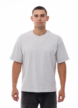 Чоловіча футболка Oversize з щільної тканини Наталюкс XL сірий (9413652045141)