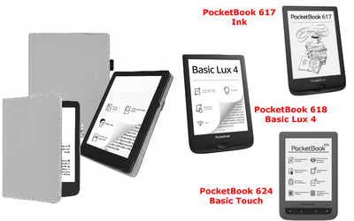 Чехол CRAYTON для PocketBook 617, 618, 624 – стиль, защита, цвет Silver