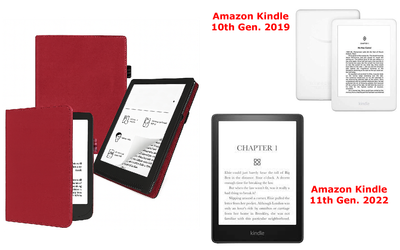 Чехол CRAYTON для Amazon Kindle 10th Gen. 2019, 11th Gen. 2022 – стиль, защита, цвет Bordo