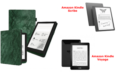 Чехол CRAYTON для Amazon Kindle Scribe, Voyage – стиль, защита, цвет Green Snake