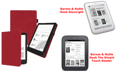 Чехол CRAYTON для Barnes & Noble Nook GlowLight, The Simple Touch Reader – стиль, защита, цвет Bordo