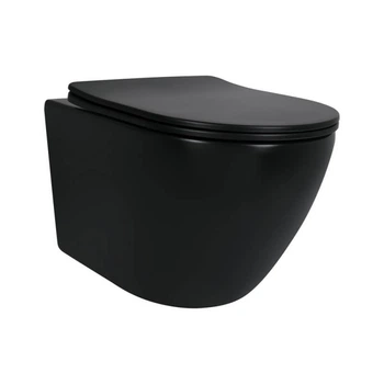 Комплект Qtap Robin Matt Black 2 в 1: унітаз підвісний Ultra Quiet QT13332381АSMB + біде підвісне QT1355046FMB