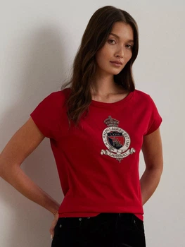 Футболка бавовняна довга жіноча Ralph Lauren 449448060 XL Червона ( 1159845825)