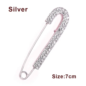 Брошь булавка женская "Luxury Silver 7см", нарядная брошь украшение для одежды, платья, шарфа и пальто