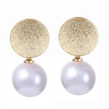 Серьги висюльки висячие бижутерия женские "Жемчуг - Pearl" Золотистые