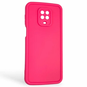 Чехол силиконовый Soft Touch для Xiaomi Redmi Note 9 Pro малиновый (Полная защита камеры)