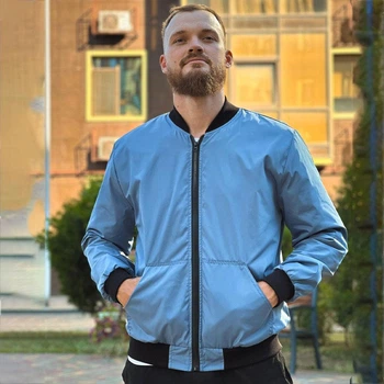 Демісезонний бомбер Intruder Challenge блакитний розмір XL