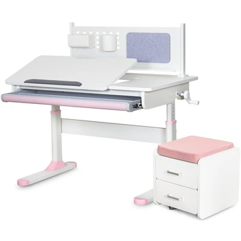 Комплект ErgoKids (S) TH-325 (парта + тумба) накладки рожеві / оббивка рожева TH-325 + BD C3_PINK