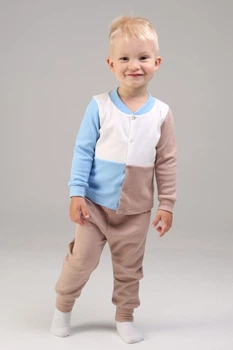 Лонгслив Kinderly 74(см) Голубой-бежевый-белый (124289)