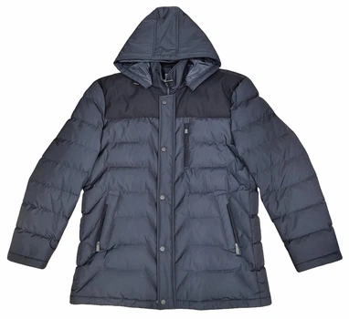 Довга зимова куртка пуховик SANTORYO W368 XL Темно-синя
