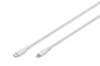 Кабель для зарядки Assmann USB, USB-C - Lightning 1 м, USB 2.0, 60W AK-600110-010-W White