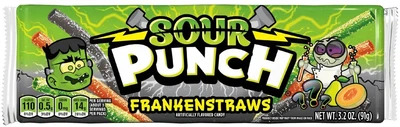 Кислі жувальні цукерки Punch Sour Frankenstraws 91г