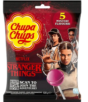 Леденцы на палочке Chupa Chups Stranger Things 5 вкусов 10шт, 120г