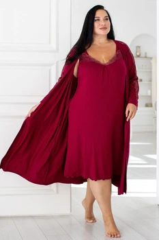 Изысканный комплект с кружевом батал Км1220Н Марсала, 3XL