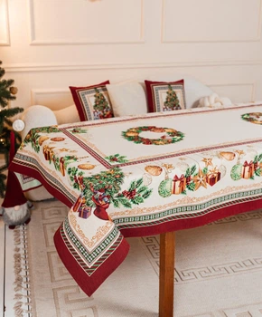 Скатерть Новогодняя гобеленовая 140 х 240 см. Premium JOUETS