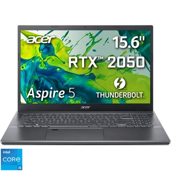 Ноутбук Acer Aspire 5 A515- 57G- 56D6 Intel® Core™ i5- 1235U до 4, 4 ГГц, 15, 6 дюймов Full HD, IPS, 16 ГБ DDR4, 512 ГБ SSD, NVIDIA® Geforce® RTX 2050 4 ГБ GDDR6, стальной Серый