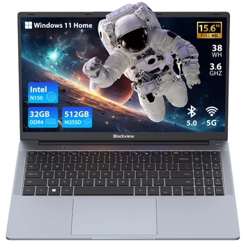 Ноутбук Blackview Acebook 6, 16 ГБ DDR4 512 ГБ SSD, Intel N150 3, 6 ГГц/ Intel UHD, Win11 Home, 38 Вт·год, 15, 6 FHD+, HDMI 2. 0, Bluetooth 5. 0, USB 3. 0, WLAN 5G, Серый