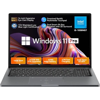 Ноутбук Blackview Acebook 12, Intel® Core™ i5- 1030NG7, 16 ГБ+512 ГБ, Windows 11 Pro, 16 FHD+, 3, 6 ГГц, HDMI 2. 0, Bluetooth, USB 3. 0, Датчик відбитків пальців, WLAN 5G, Серый