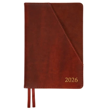Щоденник 2026 А5 Leo Planner Whisky твердий 2526** - коричневий