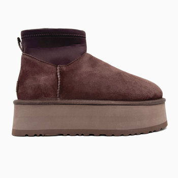 Жіночі уггі Платформа Міні Діппер Коричневі UGG Classic Mini Dipper Platform Thundercloud Brown Chocolate (41, коричневий)