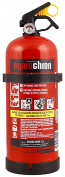 Gaśnica proszkowa Ognichron 2kg GP-2x ABC z uchwytem (5907620601240)