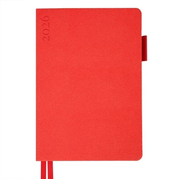 Ежедневник 2026 А5 Leo Planner Binario мягкий 25264* - красный