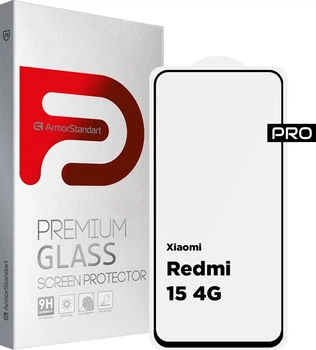 Защитное стекло ArmorStandart Pro для смартфона Xiaomi Redmi 15 4G Black (ARM85415)