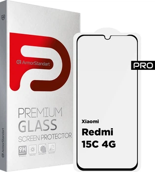 Защитное стекло ArmorStandart Pro для смартфона Xiaomi Redmi 15C 4G Black (ARM85416)