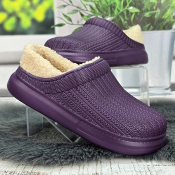 Сабо кроксы женские Dago Style темно-фиолетовые без задника на меху 40 р (25,5-26 см) 2879