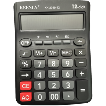 Настільний калькулятор KEENLY KK-2019 12-ти розрядний Чорний