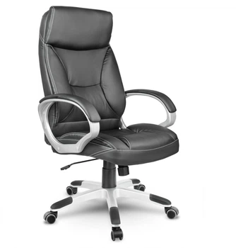 Офісне крісло Sofotel EG-223 Black, сучасне ергономічне, з м'якою екокожою та регульованою висотою
