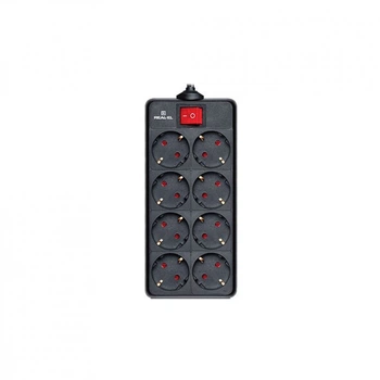 Сітковий фільтр живлення REAL-EL REAL-EL RS-8 PROTECT, 1.8m, black (EL122300021) (154442)