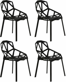 Набір стільців для кухні та вітальні ModernHome by Multistore PC-015 4 шт Чорні (5903089064770) (955555911717534) - Уцінка