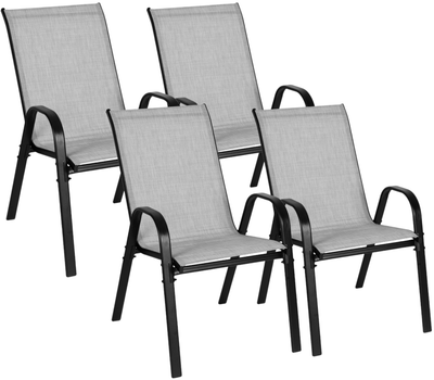 Zestaw krzeseł ogrodowych ModernHome by Multistore SC-092KD Light Gray 4 szt (5905817004881) (955555912985510) - Outlet
